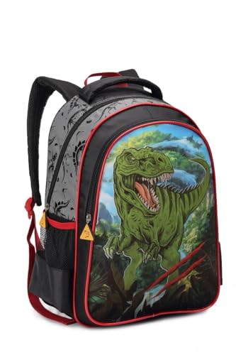 Mochila Escolar de costas Reforçada Infantil Dinossauro (Vermelho)