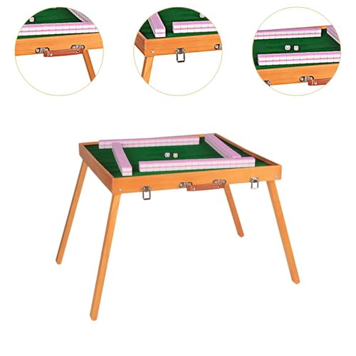 Colaxi Mahjong Tiles Set con mesa plegable y 144 piezas miniatura 4