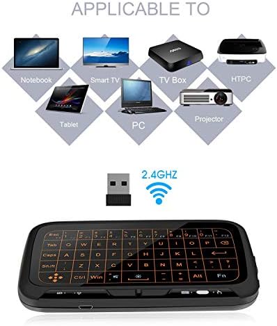 SZILBZ 2.4Ghz Mini Wireless Keyboard,Remote Control with Touchpad Backlight, Air Remote Mouse for PC for Android TV Box,HTPC.IPTV,PS3,Pad