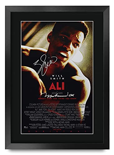 HWC Trading ALI Movie Poster Will Smith Signed 16 x 12 inch Framed Gift Printed Autograph Film Print Photo Picture Display - 16' x 12' Framed