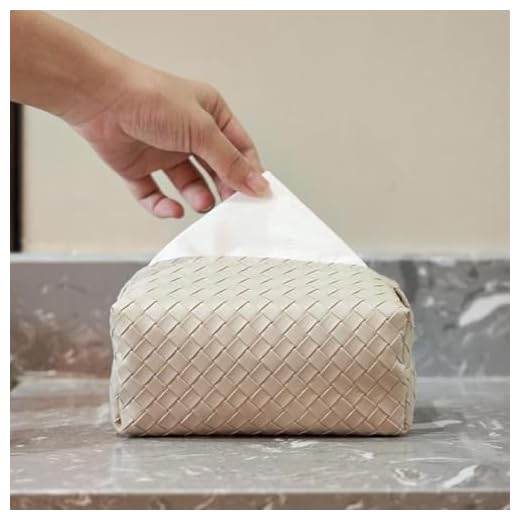 Square Tissue Holder,Paper Organizer Dispenser Decorative for Bathroom, Vanity Countertop, Tabletop, Car(Beige)