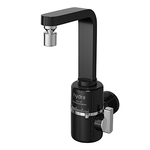 Hydra TPSL.4.552PT, Torneira Multitemperatura Slim 4T, Parede 5500W, 220V, Preto