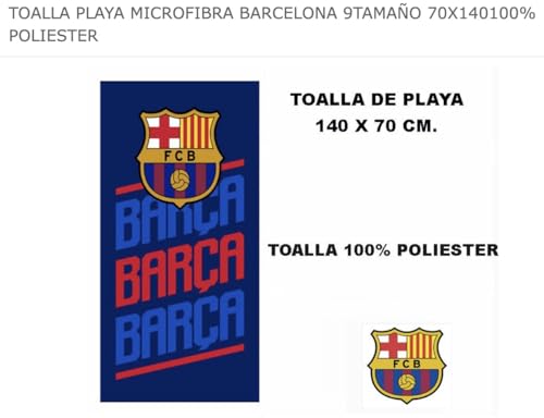 Serviette piscine sport Barcelone 70x140 cm drap de bain microfibre football