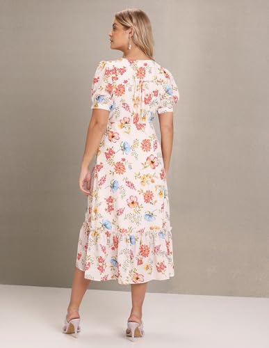 Image of U.S. Polo ASSN. Women's Floral Print Tiered Midi Dress