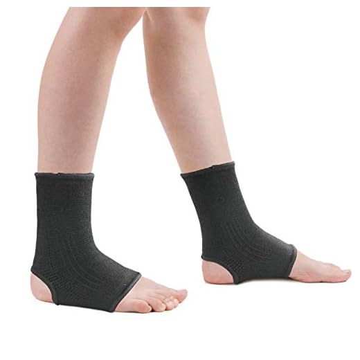 Luwint kid Compression Ankle Brace - Knitted Ankle Sleeve Sock Support for Sprains Arthritis Tendonitis Running Fitness, 1 Pair Black