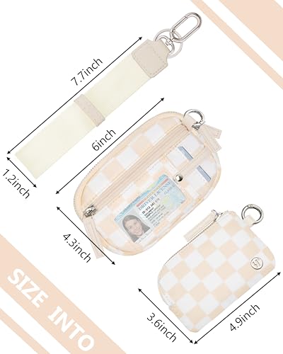 Image of Wallet Wristlet for Women, RFID Wallet Keychain with Dual Pocket | Nylon Wristlet Wallet with Coin Purse, ID Window, Card Holder and Small Wallet Design