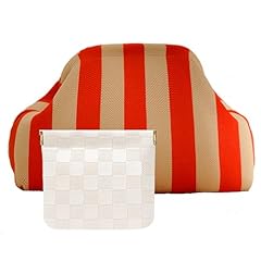 Red-brown Stripe Woven Clutch Purses