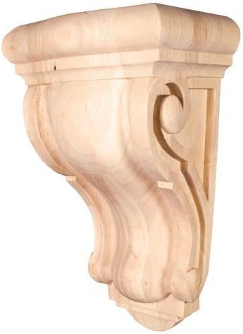 One pair Wide Profile Rounded Traditional Corbels 8-1/8 X 6 1/4 x 14 by Wood Corbels