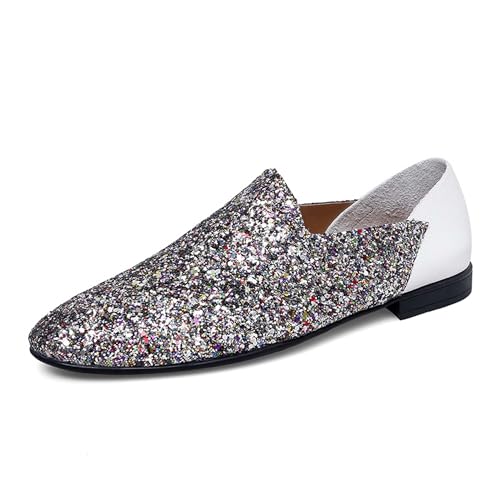 Men's Women's Loafers Glitter Formal Tuxedo Suit Uniform Shoes,Suitable for Wedding,Party,Prom,Nightclub,Fashion Pointed Toe Leather Shoes