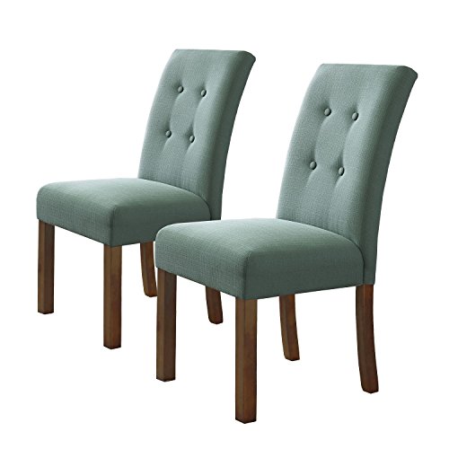 Homepop Home Decor | 4 – Button Tufted Upholstered Parsons Dining Chairs | Set Of 2 Accent Dining Chairs, Aqua #TOP3