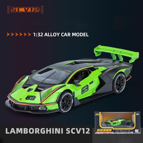 Image of DEOXY 1:24 Scale Lamborghini Essenza Scv12 Model Car Diecast Toy Cars Kids Toys With Sound And Light Door Can Be Opened Toy Vehicle For Kids Gift, Blue