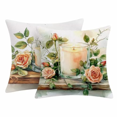 Housse coussin en lin de qualité supérieure avec fermeture éclair dissimulée 55x55cm