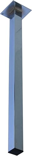 Miniatura 2 de Alpha Furnishings Patas de metal cuadradas cromadas para mesa, pie de mesa para isla de cocina, encimera, patas de banco de trabajo, 34 pulgadas, 1
