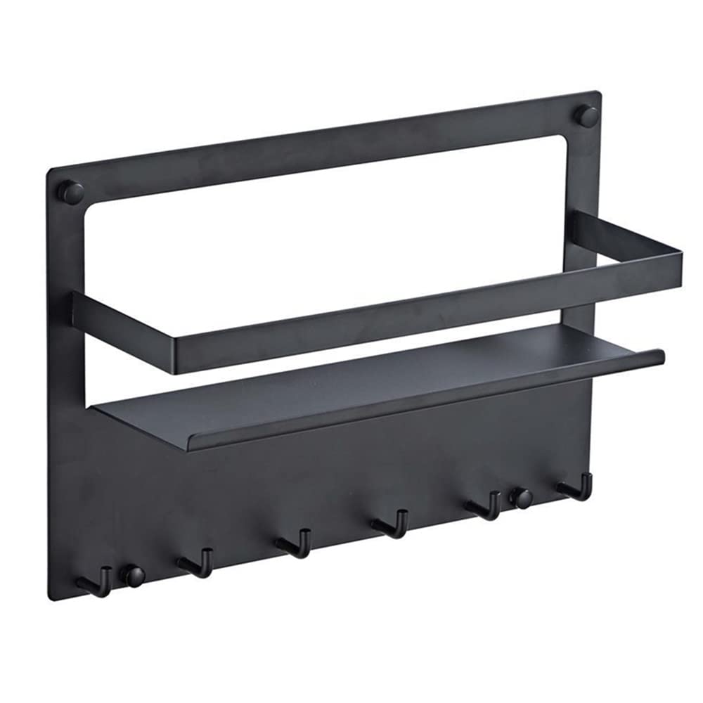 Floating Shelves Shower Caddy Bathroom Shelf Bathroom Black Shelf Stainless Steel Bathroom Wall-Mounted Bathroom Shelf Household Towel Rack
