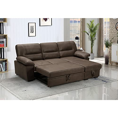Lilola Home Lhf-87802 Sectional, Saddle Brown #TOP4