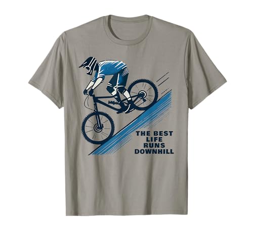 The Best Life Runs Downhill Mountain Bike T-Shirt