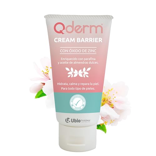 Qderm Crema de Barrera con Óxido de Zinc y Parafina. Hidrata, Protege, Calma y Repara la Piel Irritada, Sensible y Atópica con Almendras Dulces. Adulto