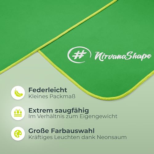 NirvanaShape Mikrofaser Handtuch - Reisehandtuch, Badetuch für Urlauber - kompakte, schnelltrocknende Microfaser Handtücher als Strandtuch… – Ansicht 2