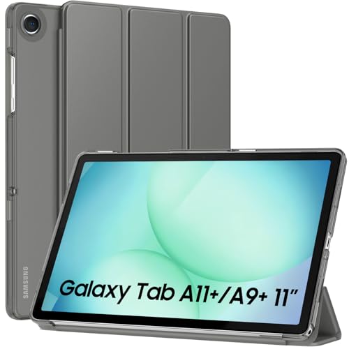 Image of MoKo for Samsung Galaxy Tab A11 Plus / A11+ Case 11 Inch 2026, Galaxy Tab A9 Plus / A9+ Case 11 Inch 2024, Slim Stand Hard PC Translucent Back Shell Smart Cover, Auto Wake /Sleep, Stone Gray