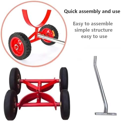 Chariot de traction portatif, capacité de charge de 1000 kg, pour déplacer des tuyaux en acier lourd dans la construction et les applications industrielles
