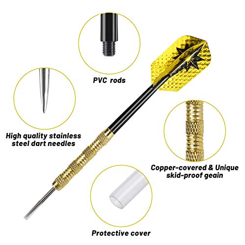 Image of Accmor Metal Tip Darts, Steel Tip Darts, 14 Grams Professional Metal Darts, Darts Metal Tip Set, Metal Darts for Dartboard