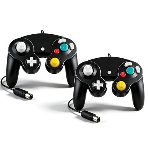 Lyvix 2 Pack Wired Controller Compatible with Gamecube & Wii, Black