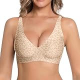 Jelly Soutien Gorge Femme sans Armature Push up Col en V Brassiere Soutien Gorge en Gelée Classiques Invisible Confort Brassiere Anti Affaissement Sport sans Coutures vec Coussinets