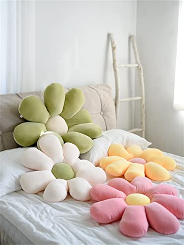 Ugeyao Faux Fur Flower Pillow,Flower Shaped Throw Pillow Butt Cushion Flower Floor Pillow,Seating Cushion,Cute Room Decor & Plush Pillow For Bedroom Sofa Chair (15.7 Inches, Green) #TOP5