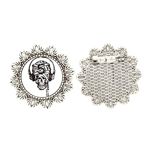 Broche de flores plateadas para auriculares L ideal para la oficina