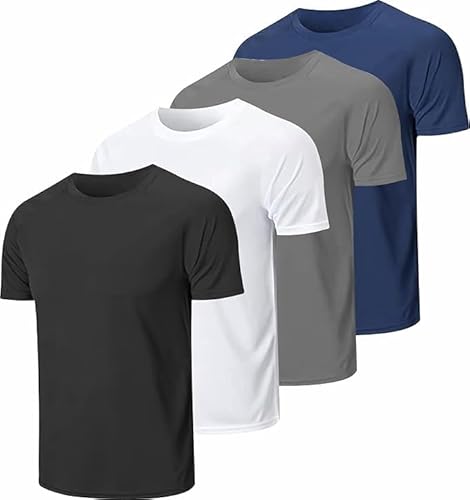 Camiseta Masculina Dry Fit Poliéster Academia Treino Proteção UV (BR, Alfa, M, Regular, Branco)