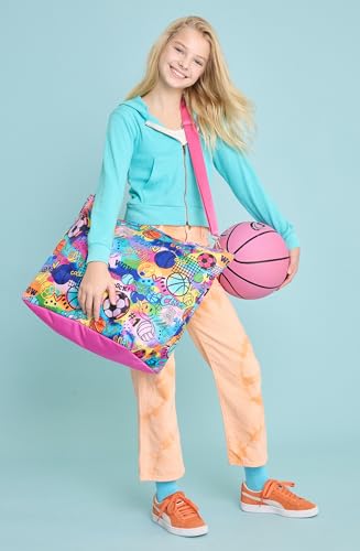 iscream + Corey Paige Designs 23.5" x 16" Weekender Travel Tote Bag with Vibrant Nylon Exterior and Adjustable Strap - Sporty Girl4