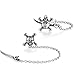 Jonline24h Mens Vintage Stainless Steel Pirate Skull Stud Earrings Set, 2pcs, Color Silver