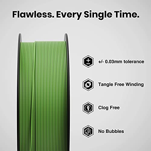 Image of NUMAKERS PLA+ 3D Printer Filament, 1.75mm, Dimensional Accuracy + /- 0.03 mm, 1 kg Spool (2.2 lbs), Compatible with Most FDM Printers (Grass Green)
