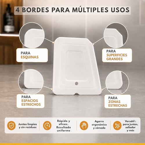 Miniatura 4 de Ispar Reparación De Juntas Beige, 250g - Lechada Lista Para Usar En Baños Y Cocinas, Masilla Impermeable Para Azulejos - Con Espátula