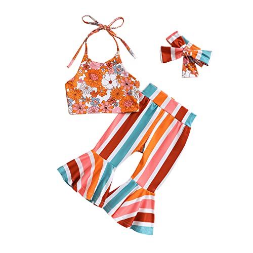 DDDHL 2023 Summer Girls Macacão Infantil Meninas Sem Manga Floral Impresso Camiseta Colete Tops List