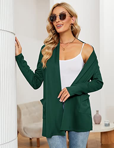 Image of Micoson Women's Long Sleeve Open Front Cardigan Casual Loose Lightweight Cardigans with Pockets