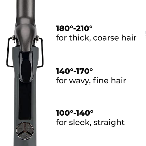 Image of WINSTON Hair Tong Curler for Women with 25mm Fast Heating Tourmaline Infused Barrel Rod for Hair Curling | Professional Hair Curling Tong machine - Black