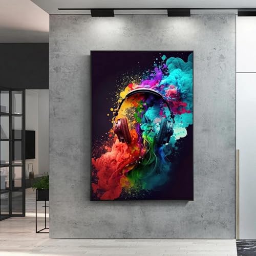 Abstrait instruments de musique peinture pour habiller un grand mur vide sans effort