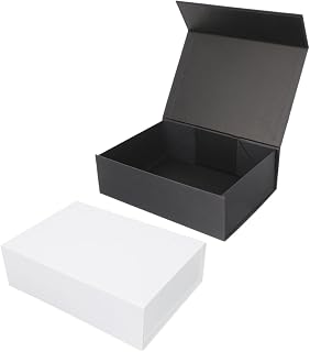 Angoily 2pcs Magnetic Clamshell Storage Box Elegant Folding Box for Weddings and Special Occasions Reusable Paperboard Present Container