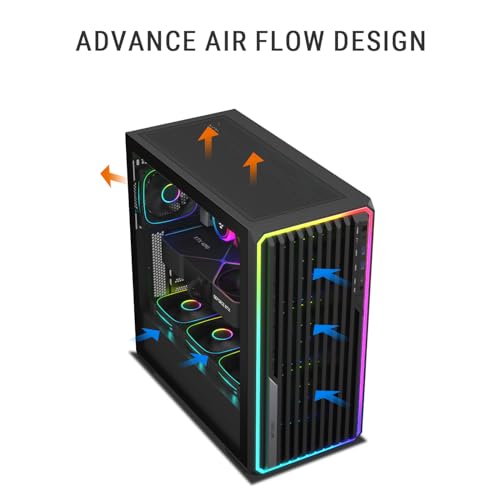 Image of Ant Esports Mesh X 360 Mid-Tower Computer Case /Gaming Cabinet - Black | Pre-Installed 4 ARGB Fans