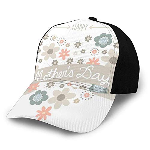 Unisex Hüte Baseballmützen Hüte Papa Hut Frühlingsblumen, die eine Herzform mit Muttertagstext bilden