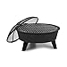 Blumfeldt Braciere 2-in-1 - Bracere da Giardino e Grill, Ø 73 cm, Protezione Antiscintilla Rimovibile, Griglia: Ø 64 cm, in Acciaio Verniciato a Polvere, con Attizzatoio, Stile: Nolana, Nero Lucido