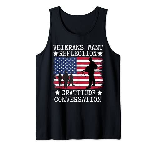 Día de los Veteranos 2021 Patriótico Bandera Americana Gratitud Militar Camiseta sin Mangas