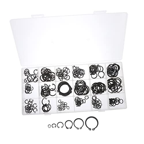 Alipis 1Set Snap Retaining Ring Carbon Steel Circlip Assortment for Shaft Locking Collision Washers Smooth Surface for Home Shop Use