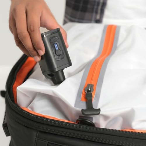 Image of Travel Likes Me Storage Vacuum Bags - Travel Essentials,Clothes Packing,Large Ziplock Bag with Vacuum,AirZip Lock Compression,Backpack Clothing,Space Suction (White, Orange, 27L with pump)