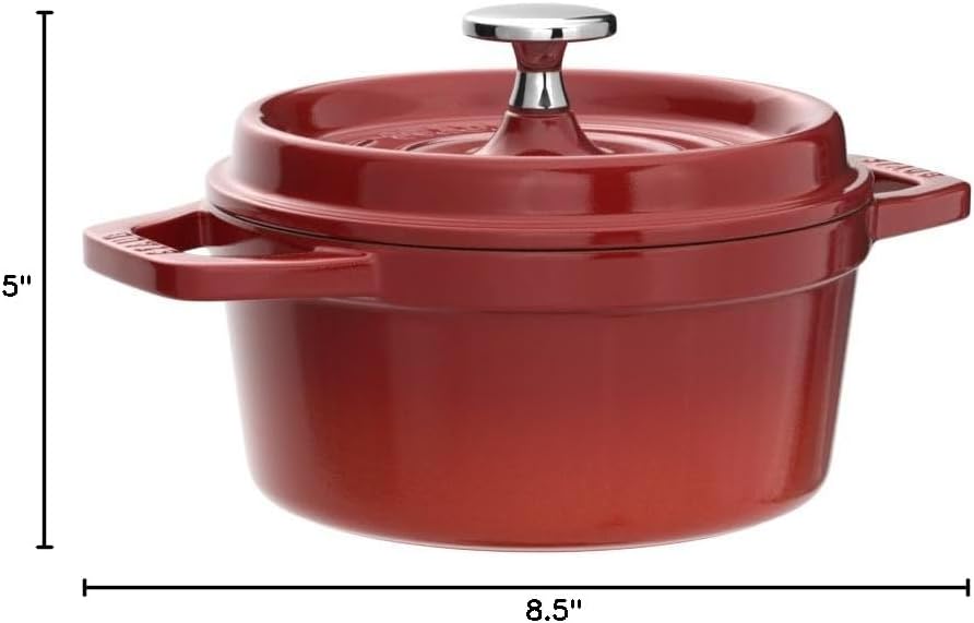staub La Cocotte Round 40511-488 Pico Cocotte Round Cherry, 6.3 inches (16 cm), Small, Both Handed Casting, Enameled Pot, Induction Compatible, Japanese Authentic Product