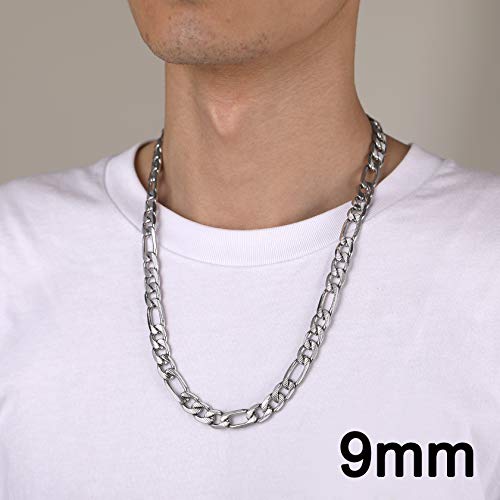 Men's Stainless Steel 9Mm 22 Inch Link Figaro Chain Necklace #TOP1