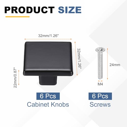 Boutons de tiroir carrés en alliage aluminium solide avec vis - 3
