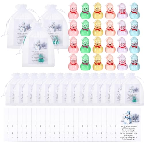 DONQTWAY 30 Sets Christmas Crafts Coworker Gifts Bulk Snowman Mini