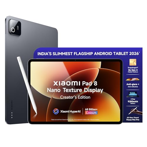 Image of XIAOMI Pad 8 Nano Texture Display Creator's Edition with Focus Pen Pro [Smartchoice] Snapdragon 8s Gen 4 |11.2 inch 3.2K | 12GB, 256GB | Ultra Slim Metal Design | 9200mAh Battery |Wi-Fi 7 | Graphite Grey